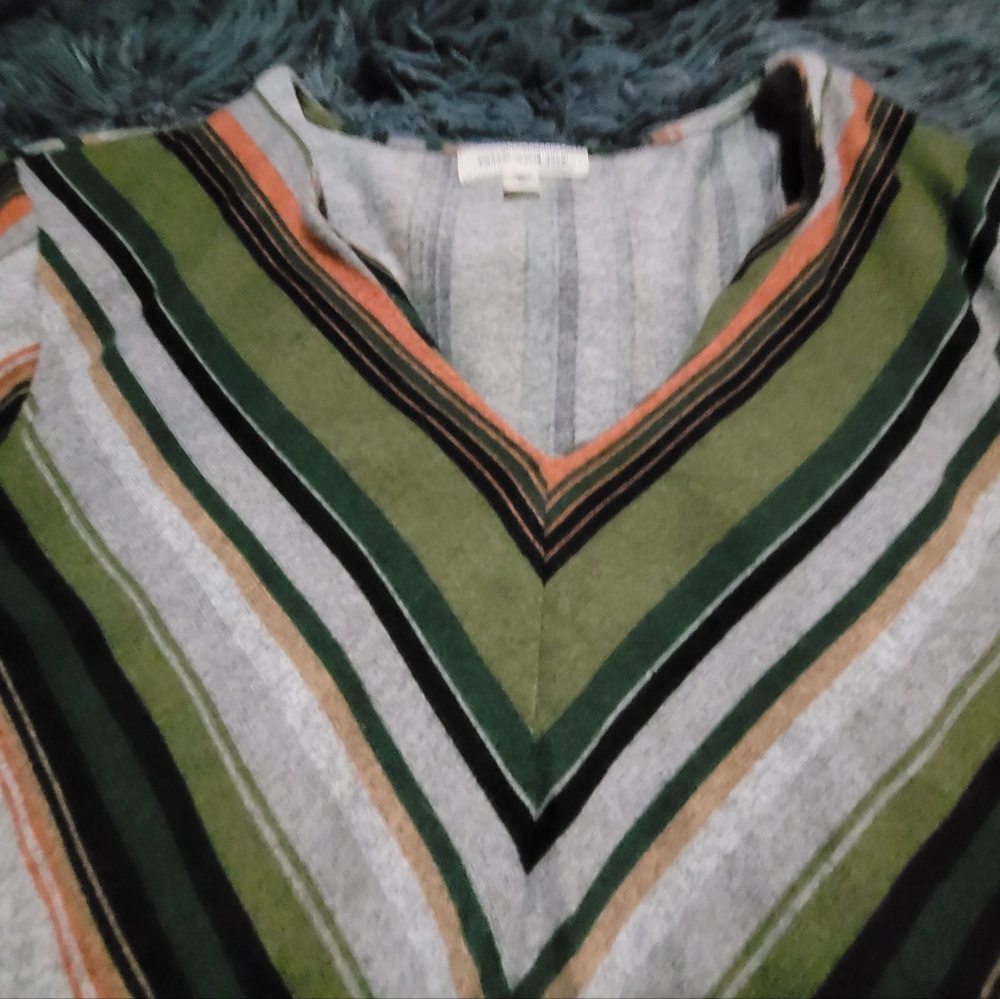 Chevron stripe blouse with tie at waist